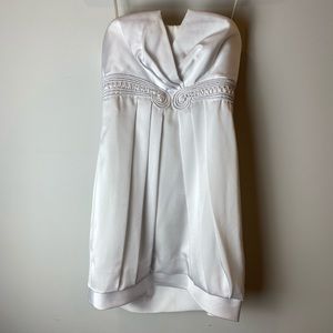 BCBG white strapless mini dress